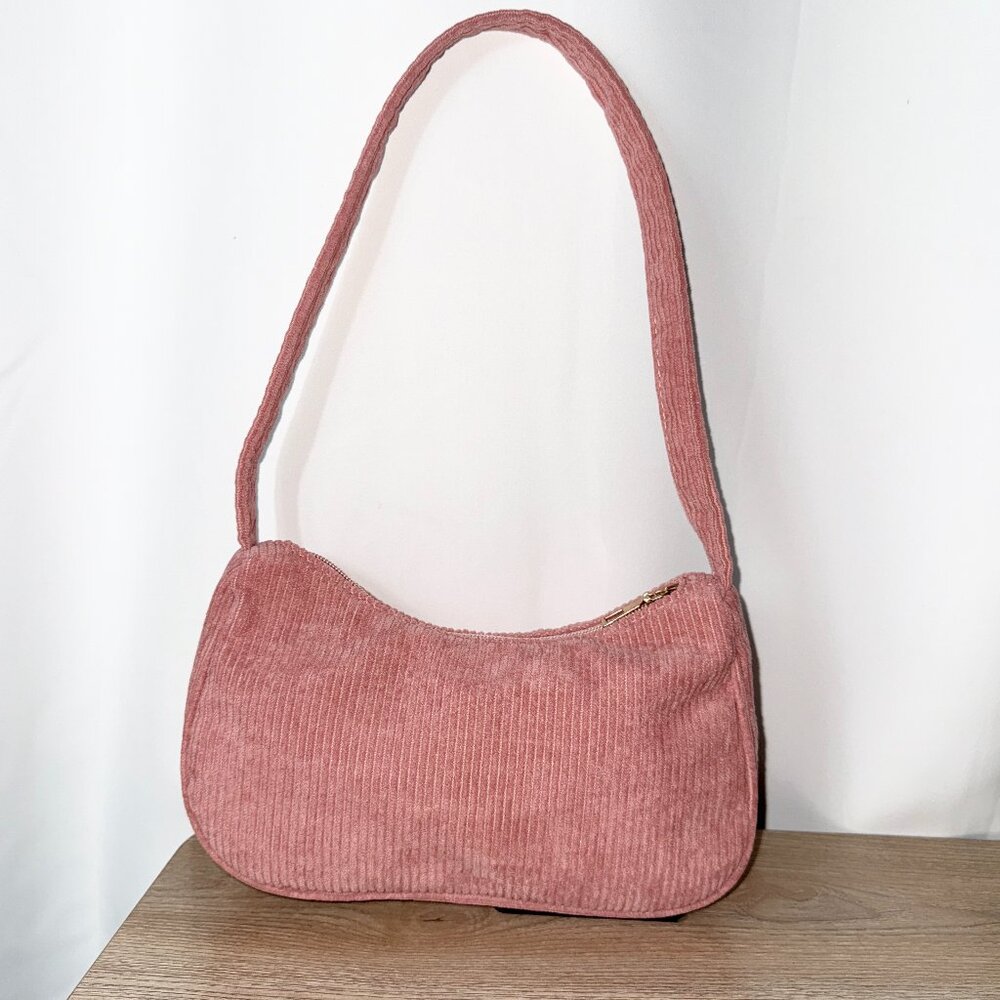Y2K Shoulder Bag Corduroy Pink